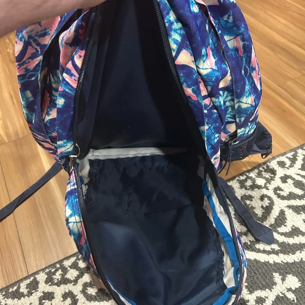 Jansport Abstract Blue and Pink Trippy Large Backpack